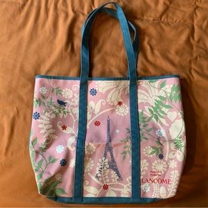 Lancôme Paris Tote Bag Pink and Blue Floral